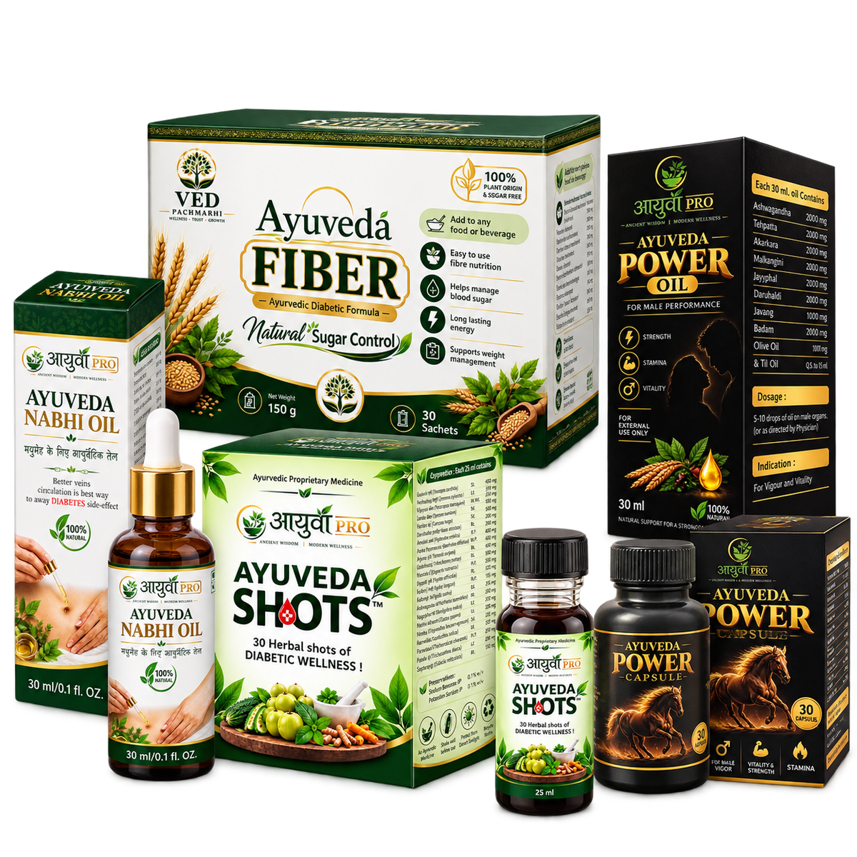 Ayurveda Power Capsule and Ayurveda Shots packs