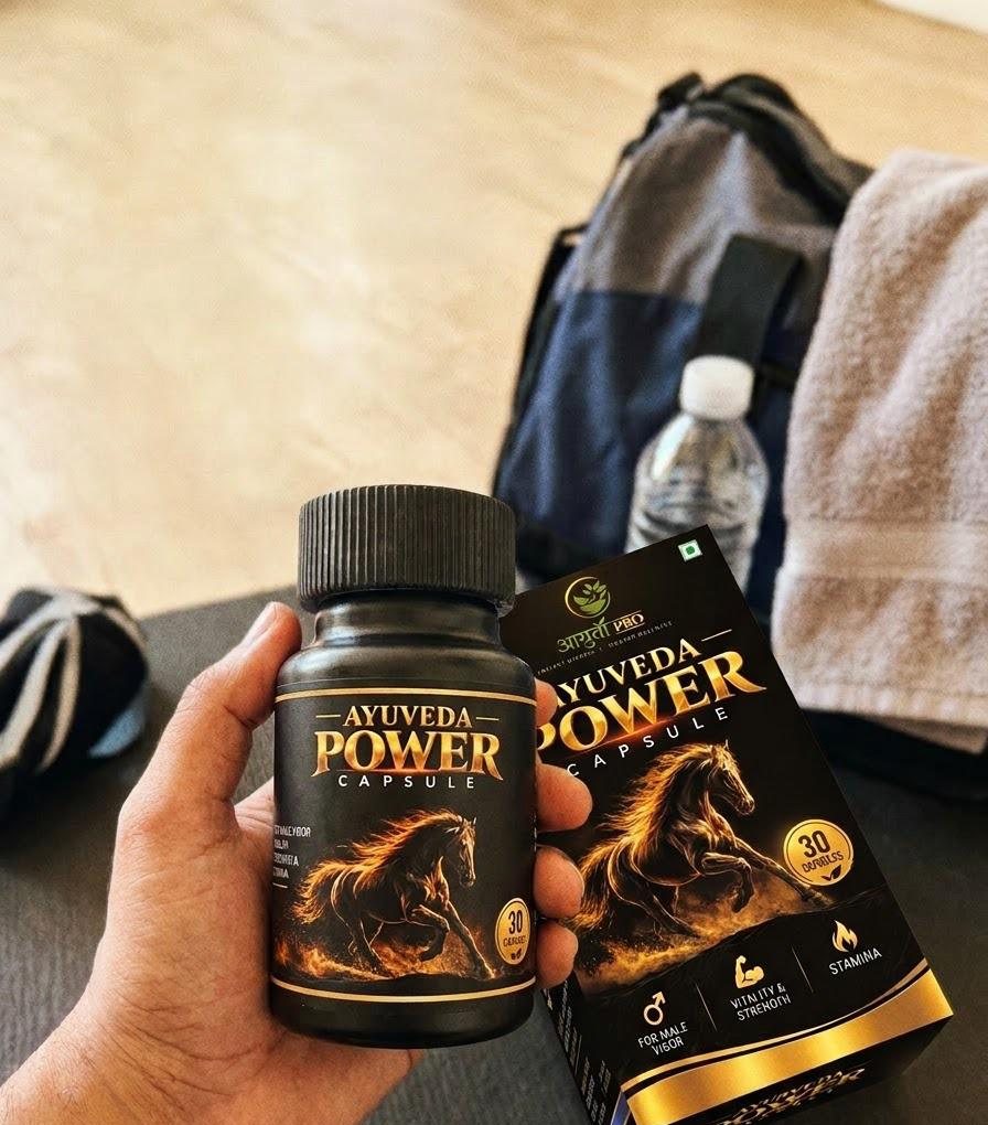Ayurveda Power Capsule pack held in hand